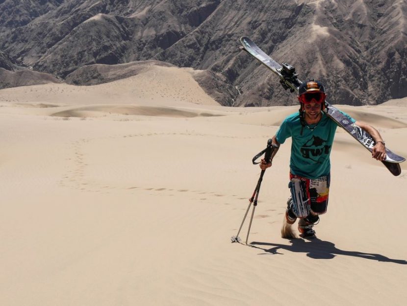 Skifahren im Sommer: Sandskiing auf dem Monte Kaolino